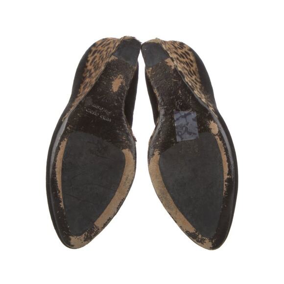 Giuseppe ZANOTTI Black Suede Pony Hair Platform Wedge Shoes IT 37 US 7 - Picture 4 of 5